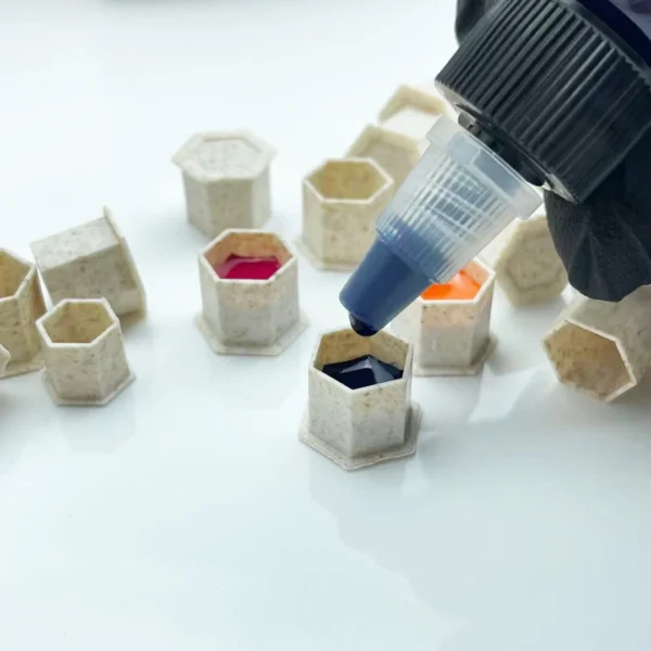 100 PCS Tattoo Ink Cups Eco-friendly Disposable Caps with Base Biodegradable Wheat Straw Material for Hold Ink Pigments - Image 3