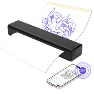 Thermal Printer Wireless Tattoo Transfer Stencil Printer Thermal Tattoo Machine Portable Printer Kit for Artists Smartphone & PC
