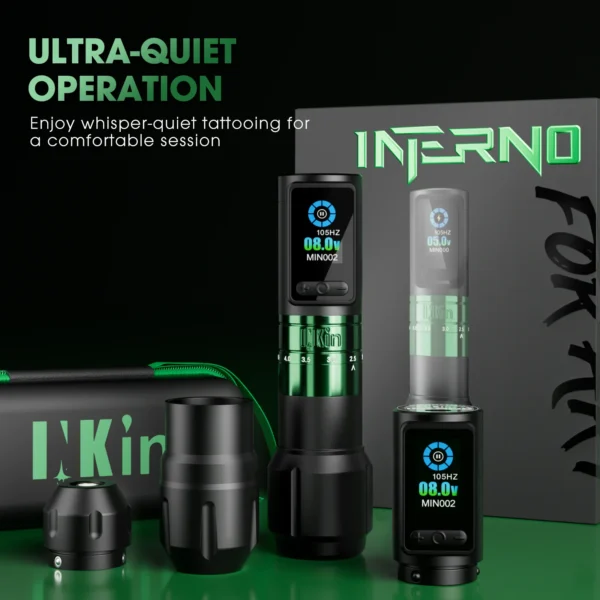 INKIN INFERNO 2.0MM-4.5MM Wireless Tattoo Machine Adjustable Stroke Tattoo Pen for Cartridge Tattoo Needles 40mm/36mm Grips - Image 3