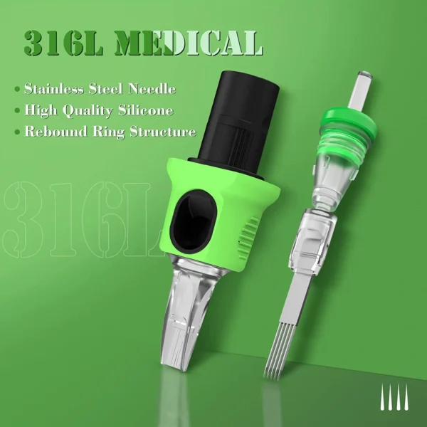 INKin Tattoo Cartridge Needles Liner Disposable Finger Ledge Tattoo Needles Round Liner Long Taper for Cartridge Tattoo Pen - Image 4