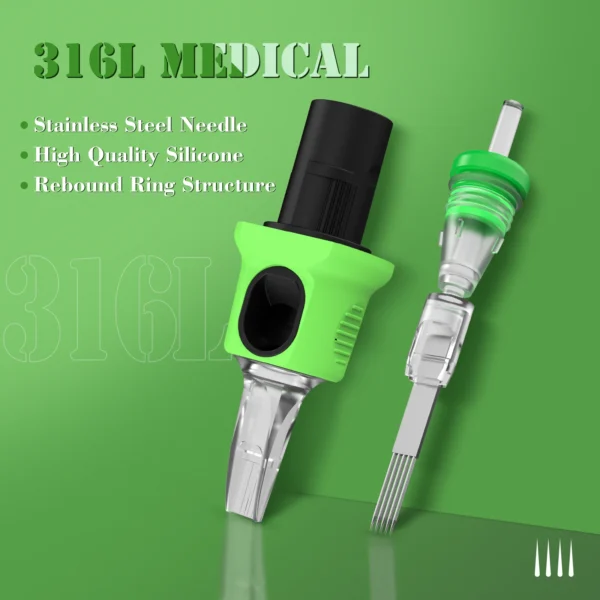 INKIN Cartridge Tattoo Needles Silicone Wrap Cartridge Needles Finger Ledge Fine Liner Shader Permanent Makup Tattoo RL RS M1 RM - Image 2