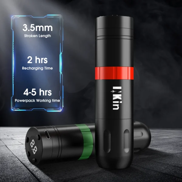 INKIN Ultra Wireless Cartridge Tattoo Pen Machine 1500mAh Capacity Led Display Power Grip Supply for Cartridge Tattoo Needles - изображение 2