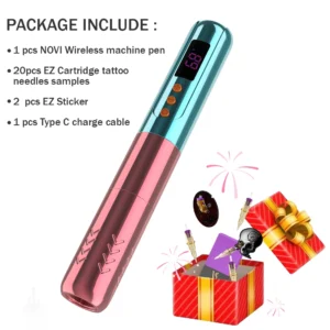 INKIN Wireless Tattoo Machine Pen Permanent Makeup 500mAh Battery Stepless Strokes for PMU & SMP Tattoo Needles Beginner Tattoo