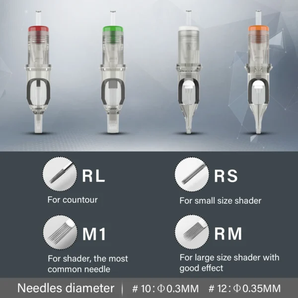 INKIN Cartridge Tattoo Needles Mixed RL RS MC Needles Disposable Sterilized Safety for Cartridge Tattoo Machine Pen - Image 3