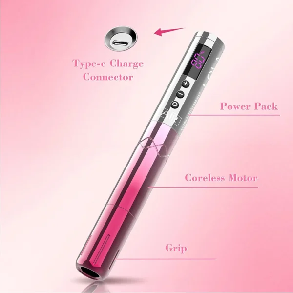 EZ LOLA Air Permanent Makeup Wireless Battery Tattoo Pen Machine for PMU & SMP Eyebrow Eyeline Lips Cartridge Needles - Image 3
