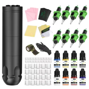 INKIN Wireless Tattoo Machine Pen Tattoo Kit with INKIN Silicone Cartridge Tattoo Needles Disposable Tattoo Inks Tattoo Supply
