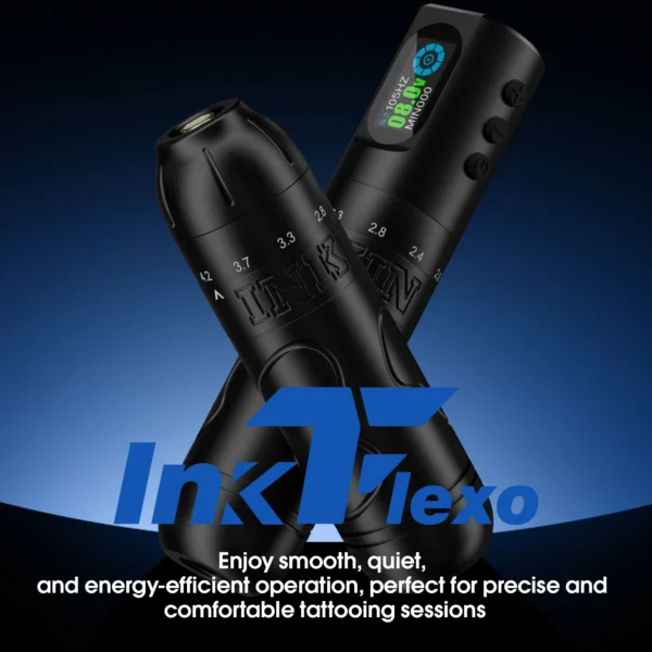 INKIN InkFlexo Wireless Tattoo Machine Pen 6 Adjustable Stroke Dotwork OLED Wireless Battery Power for Cartridge Tattoo Needles - Image 3