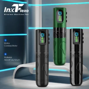 INKIN InkFlexo Wireless Tattoo Machine Pen 6 Adjustable Stroke Dotwork OLED Wireless Battery Power for Cartridge Tattoo Needles