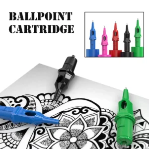 20 Pcs INKIN Tattoo Ballpoint Pen Cartridge Needles Tattoo Drawing Practice Tools for Liner Shader Artist Dot Work Supplies