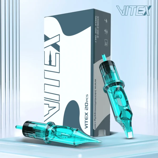 INKin Vitex Tattoo Cartridge Needles Disposable Tattoo Needles Round Liner MC/RM RS M1 Safety Membrane for Tattoo Machine Pen