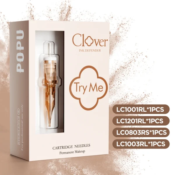 POPU Clover 4Pcs Sample Tattoo Needles Cartridge Professional Cartridges Membrane for PMU SMP Tattoo Rotary Machine Pen Supply