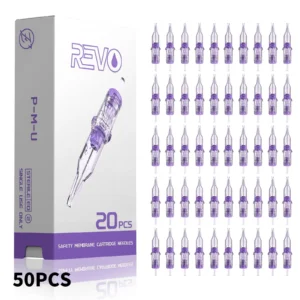 50pcs INKIN REVO Cartridge Tattoo Needles Disposable Needles RL RM Mix Permanent Makeup Eyebrow Lip for Cartridge Tattoo Machine