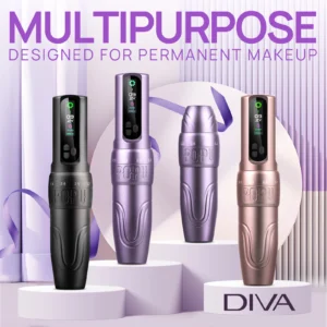 POPU DIVA Permanent Makeup Wireless Battery Tattoo Pen Machine Adjustable Strokes for PMU & SMP OLED Digital Display Power Pack