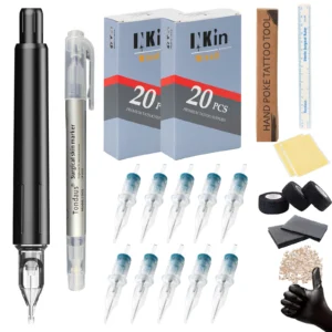 INKIN DIY Hand Poke Tool Cartridge Needles Stick for Tattoo Artists Handmade Tattoos Manual Tattoo Pen Needle Accessories