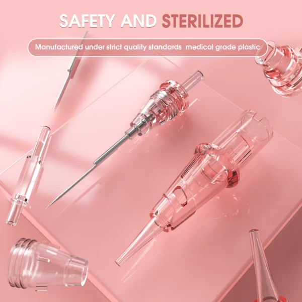 POPU Pinki Cartridge Tattoo Needles 20Pcs Disposable Sterilized Safety with Silicone for Permanent Makeup PMU Tattoo Supply - Image 2