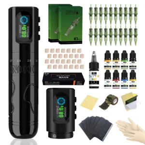 INKIN INKFlexo Tattoo Machine Pen Kit Ink REVO Needles 6 Adjustable Stroke Wireless Battery Power for Cartridge Tattoo Needles