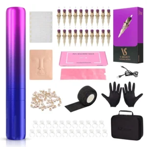 EZ INKIN Lola Mini Kit Permanent Makeup Tattoo Pen Machine 20Pcs tattoo Needles Cartridge Supply for PMU & SMP