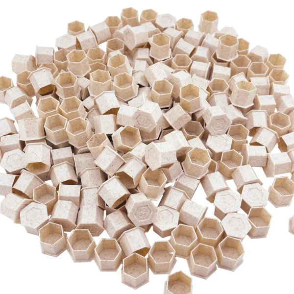 100 PCS Tattoo Ink Cups Eco-friendly Disposable Caps with Base Biodegradable Wheat Straw Material for Hold Ink Pigments - Image 2