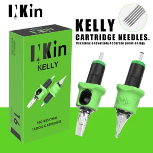 16 Pcs INKIN Kelly Tattoo Cartridge Needles Finger Ledge Classic & Innovation Accurate Positioning Needles Liner Shader Thermal