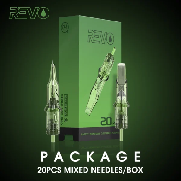 20pcs Mixed Sizes INKIN REVO Tattoo Cartridge Needles Disposable Sterilized Safety Liner for Cartridge Tattoo Machine Pen