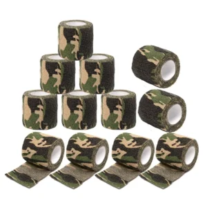 12 Pcs Disposable Tattoo Grip Bandage Adhesive Bandage Wrap Grip Cover for Tattoo Machine Grip Tube 2'x5 Yard