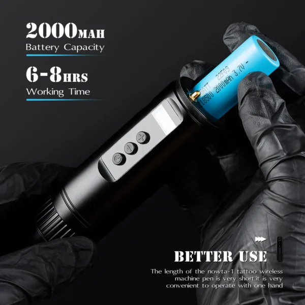 INKIN Tattoo Kit Wireless Tattoo Pen Machine LED Display 2000mAh Battery Tattoo Ink Cartridge Needles Supplies for Artist - Image 3
